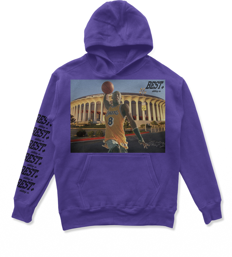 Kobe Bryant LA Forum Limited Edition Full Color Hoodie Purple